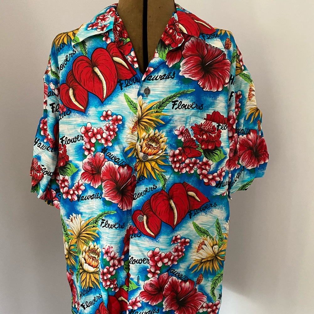 VTG MENS HAWAIIAN FLORAL SHIRT - Made in Hawaii